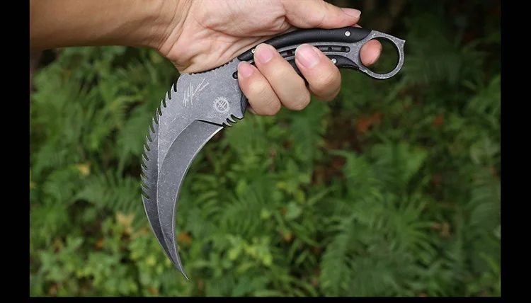 HS инструменты Военный нож Karambit с фиксированным лезвием, тактический нож для выживания с ножом Kydex для охоты на открытом воздухе, кемпинга