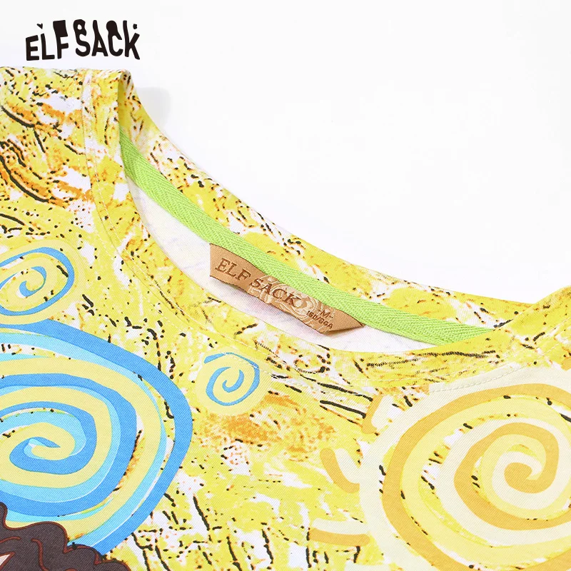 Женские свободные топы из хлопка ELF SACK повседневная уличная женская футболка