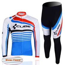 2016 New CUBE Men’s Cycling Thermal Fleece bib long pants jersey ropa ciclismo pro team bicicleta MTB Bicycle Clothing Sport