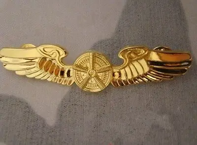 US Airforce Pilots Metal Badge Pin Wing Insignia Golden-US205