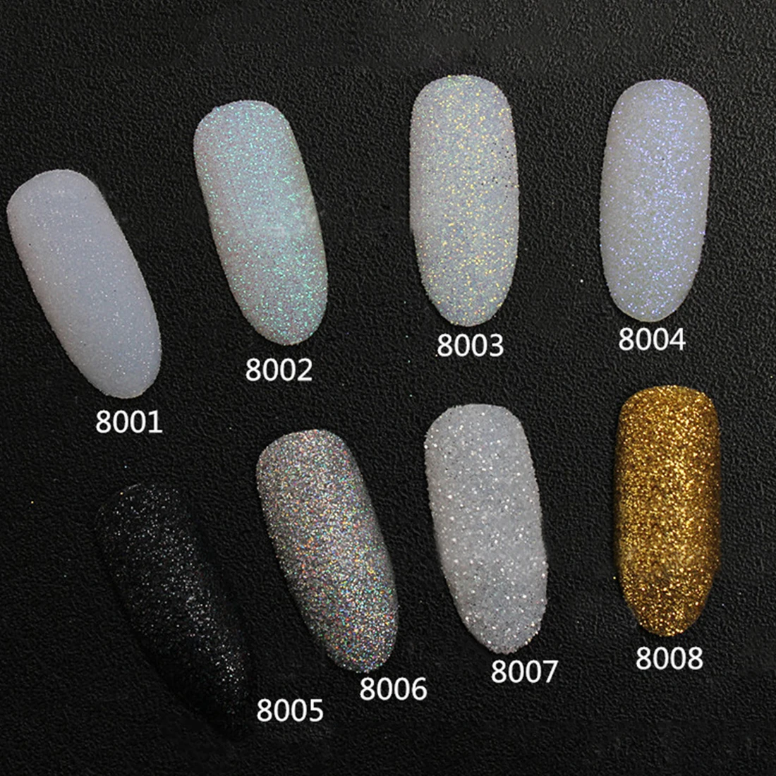 

Shining Sugar Nail Glitter 1g/Box 8 Colors Glod Silver Holographic Gradient Powder Nail Art Decoration Bling Manicure Dust