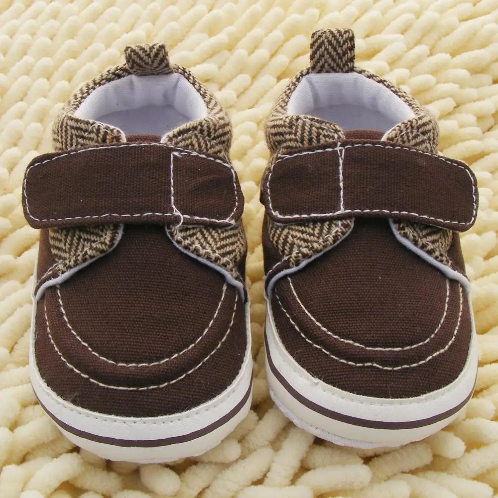 

0-18M Newborn Toddler Baby Boy Girl Soft Sole Cotton Crib Shoes  Prewalker Coffee Color