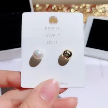 925 Sterling Silver Earrings 2019 Fashion Pearl Round Stud Earrings For Women Small Gold Silver Stud Earrings 925 Silver Jewelry tytw 925 silver loved earrings crystals from austrian pearl women korea fashion brand bird green long stud pairs of earrings