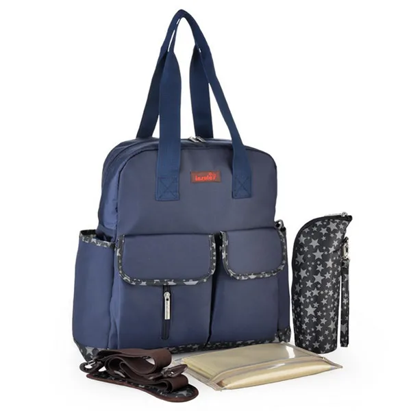 Изолярная сумка для подгузников большой емкости сумка для мамы сумка-тоут для путешествий/рюкзак/сумка-мессенджер Mutifuction Водонепроницаемая прочная - Цвет: Blue