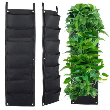 

7 Pocket Hanging Vertical Garden Wall Planter for Yard Garden Home Decoration Plant Grow Bag for Indoor Outdoor Plants(4 Pcs)