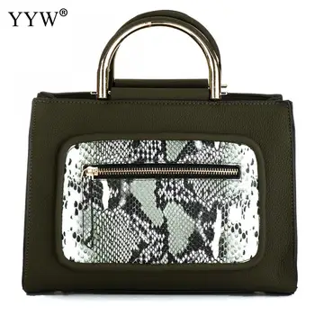 

2018 Punk Style Women Snake Leather Handbags Fashion Female Crossbody Bag Shoulder Messenger Bag For Ladies Top Handle Totes