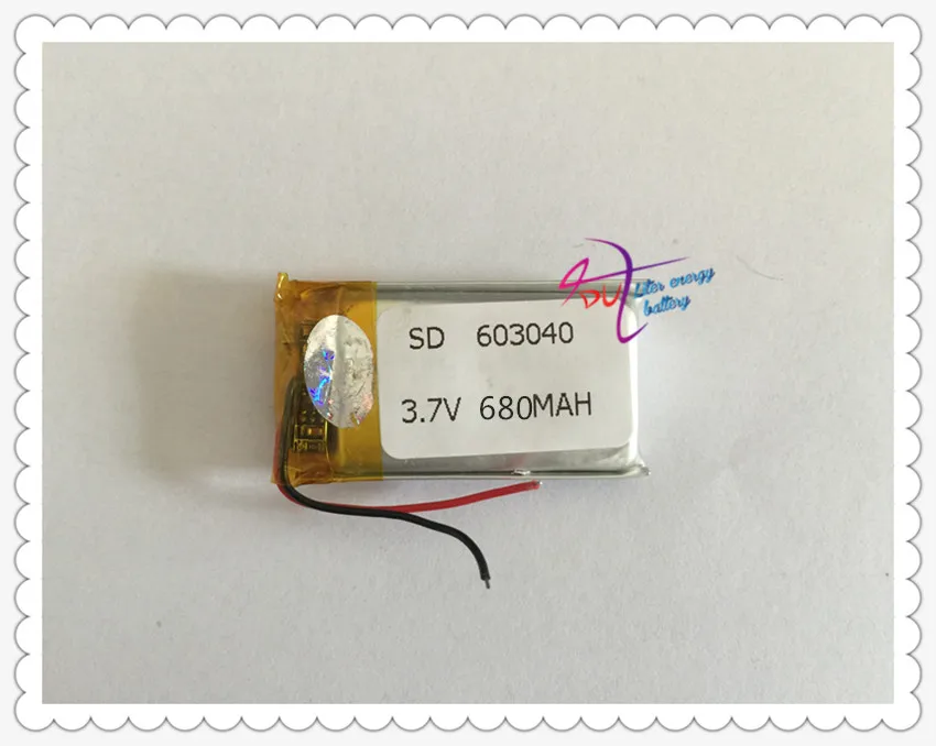 

Navigation battery 3.7V lithium polymer battery 603040 680mAh Battery Bluetooth MP5 eBook