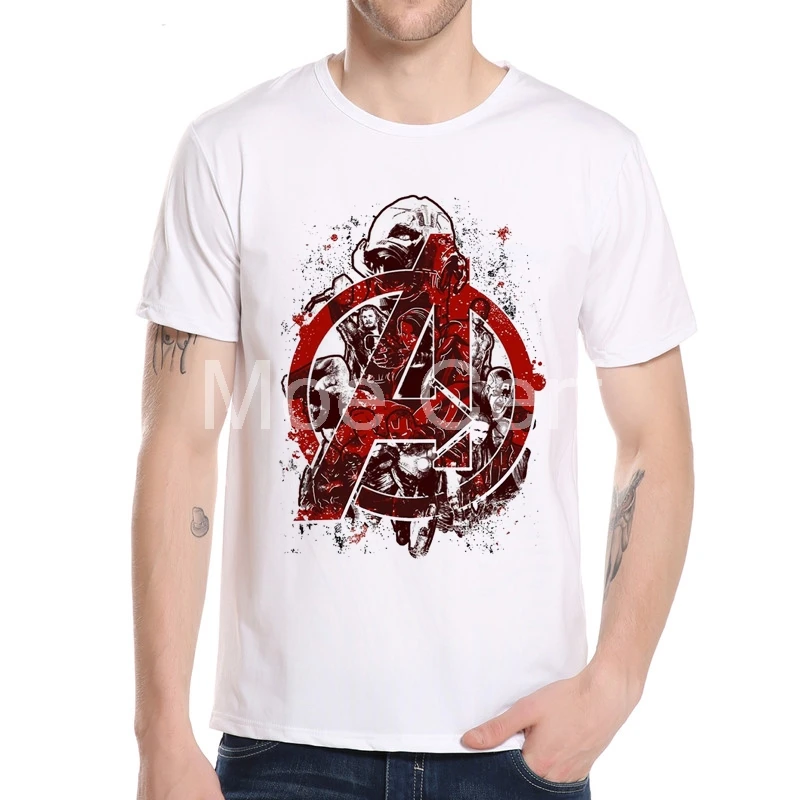 

Heroic Avengers T Shirt 2018 League T-shirt 3D Pattern Printed Male Tops Letter Hispter tee shirts camisetas hombre L19-52