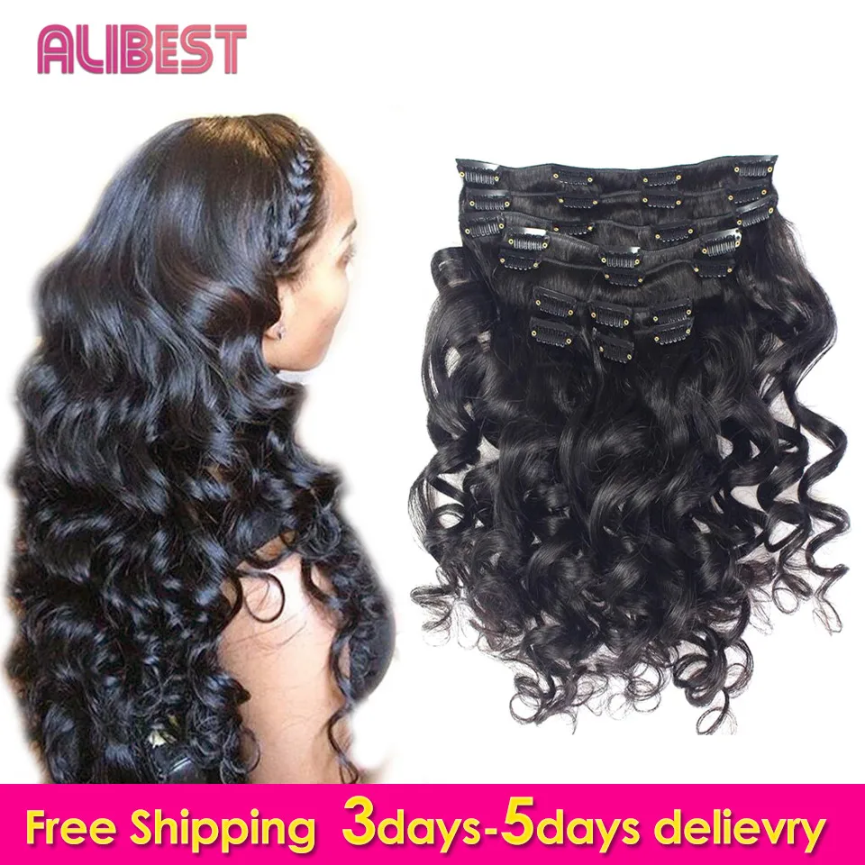 

Mongolian Virgin Hair Loose wave Clip In Extensions 100-120G Clip In Mongolian Hair Extensions Clip In Human Hair Extensions