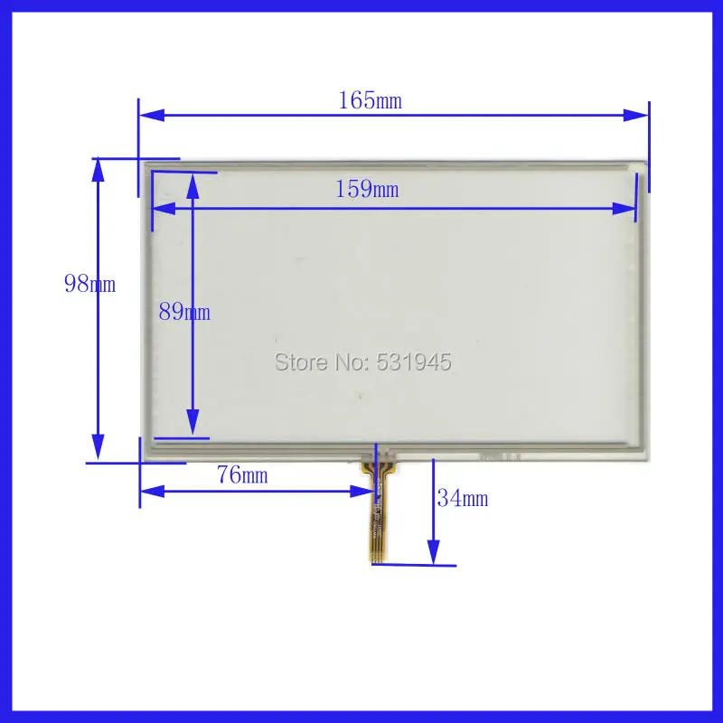 

ZhiYuSun 7 inch 4-wire resistive 165*98 compatible Navigator XWT962 TOUCH SCREEN Panel 165mm*98mm GLASS on LCD AT070TN90