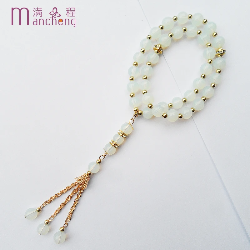 

Eid al-Fitr Ethnic religious tasbih prayer beads opal beaded bracelet jewelry,Women men festival lasser bairam bracelet gift