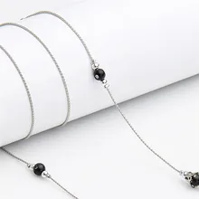 Imixlot Creative Simple Fashion Glasses Chain Black Beads Chain Anti-slip Eyewear Cord Holder Neck Strap for Reading Glasses