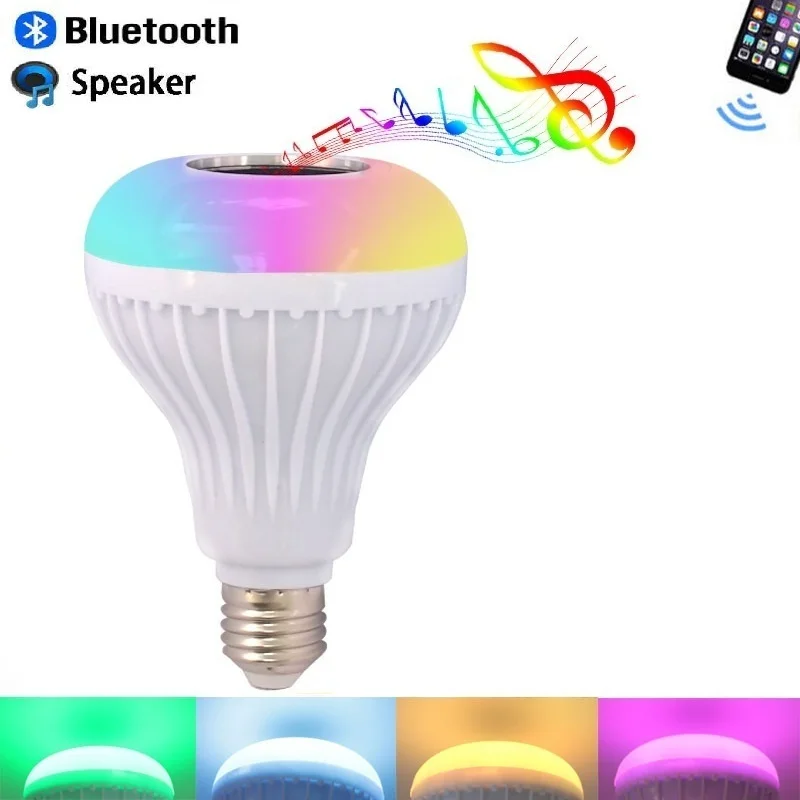 Player de Áudio com 24 Led sem Fio Rgb Bluetooth Speaker Lâmpada E27 B22 12 w Inteligente Lâmpada Led Music Chaves Remoto Controle Jtfl248 ly