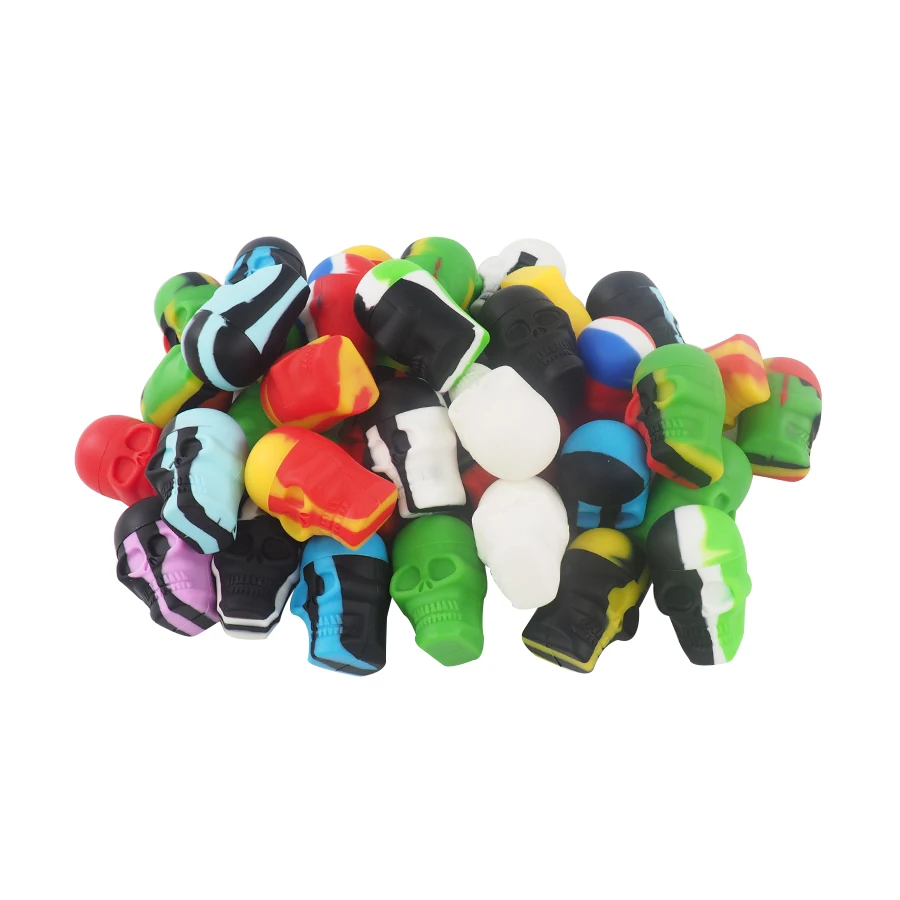 

10pcs 15ml Skull Non Stick Silicone Container slick containers non-stick for silicone jar