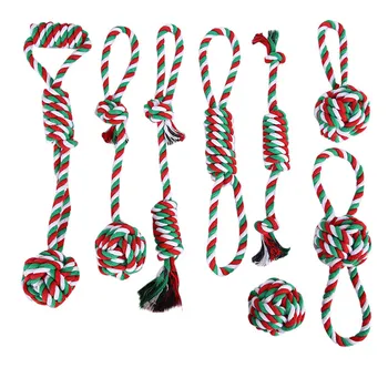 

8Pcs/set Pets Dogs Pet Supplies Pet Dog Puppy Cotton Chew Knot Toy Durable Braided Bone Rope Funny Tool 50MC5