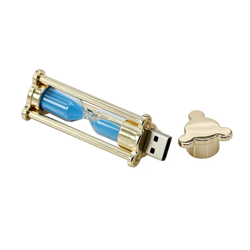 USB памяти час Стекло USB флэш-накопители 4 ГБ 8 ГБ 16 ГБ 32 ГБ USB 2,0 песок Стекло бутылки флэш-накопитель рукоять 2018 новый песочные часы накопитель