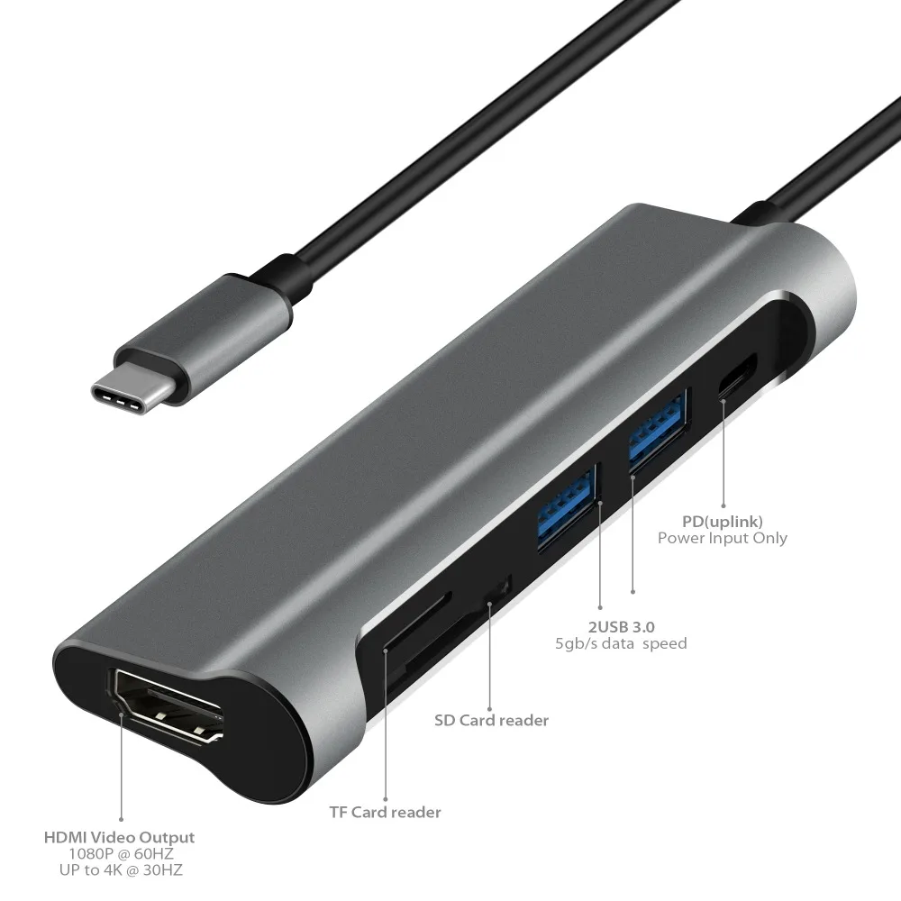 JCKEL HUB TYPE C USB 3 1 к HDMI SD/TF кардридер Type зарядный порт 2 0 адаптер для MacBook Pro HUB|Кабели VGA|