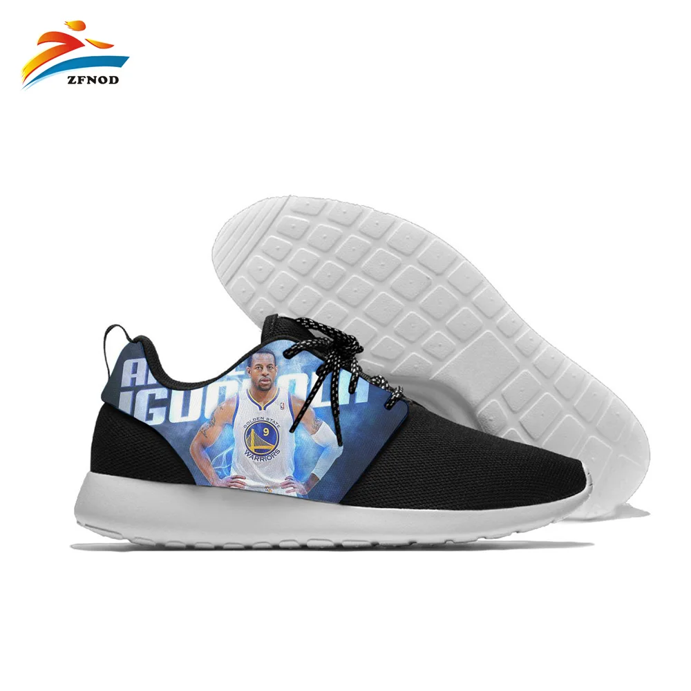 

Men vulcanized shoes Andre Iguodala 3D print casual black sneakers Breathable Spring/Summer men zapatos dorados shoes