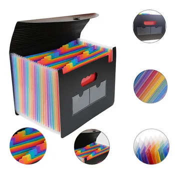 

File Folder Bookroom Document Storage Item 24 Pocket Classified File Folder A4 Paper Organizer File Document Holder With Cover