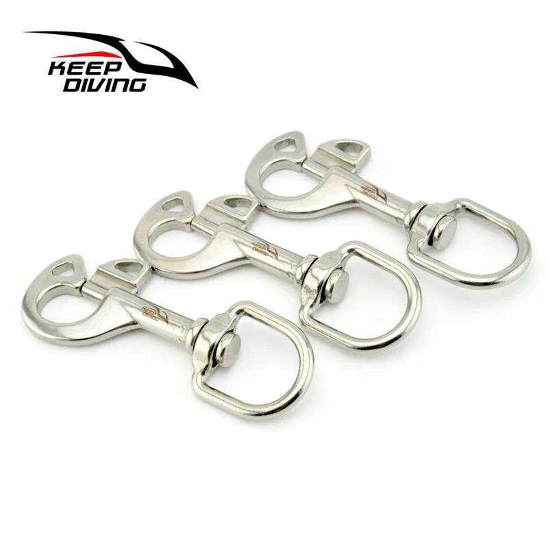 

KEEP DIVING 3 PCS 316 Stainless Steel Scuba Diving Double Ended Hook BCD Chioce Snap Bolt kit Quick Draw