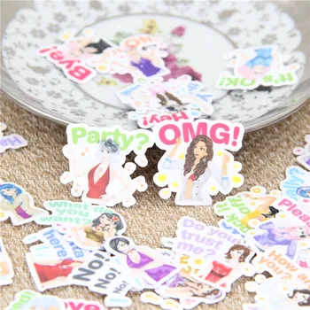 

31 pcs sticker kids paper diary Journal Scrapbooking Pretty woman English expression Diy Stickers for Children Classic Toys