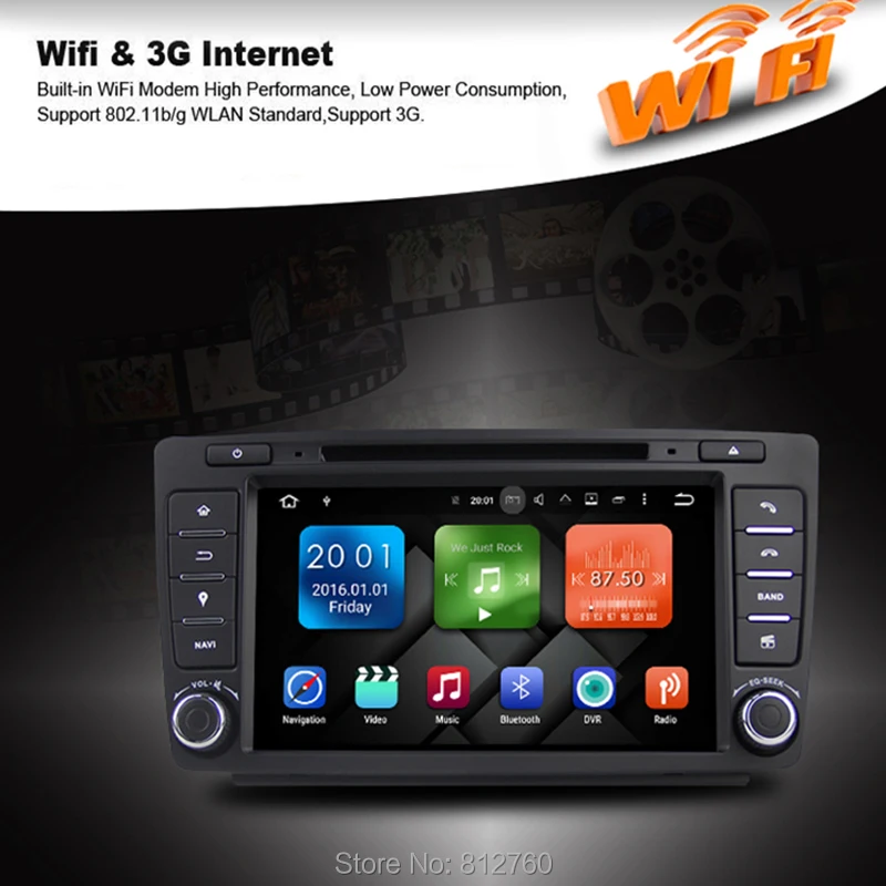 Best Android 9.0 Octa Core 4G RAM 1024x600 Car DVD GPS For Skoda Octavia 2012 2013 Car Radio Head unit WiFi 3G Video Audio Player 6
