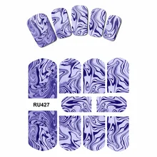 Наклейка на ногти водная наклейка слайдер цветок красочные мраморный камень абстрактный узор RU427-432