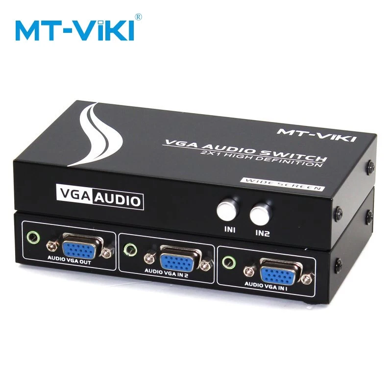 

MT-VIKI Maituo 15-2AV VGA Video and Audio Switch Selector 2 Input 1 Output 15HDF with Auto Resolution Adjust Scaler MT-15-2AV