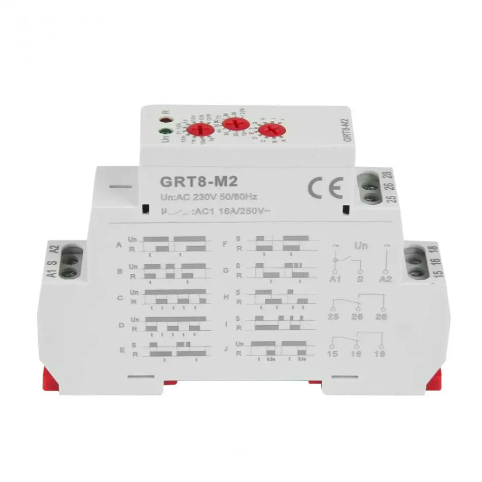 Реле времени grt8 m2 Mini Asymmetric Cycle Timer Relay ON/Off Repeat Cycle Time Relay GRT8-S2,AC 220V