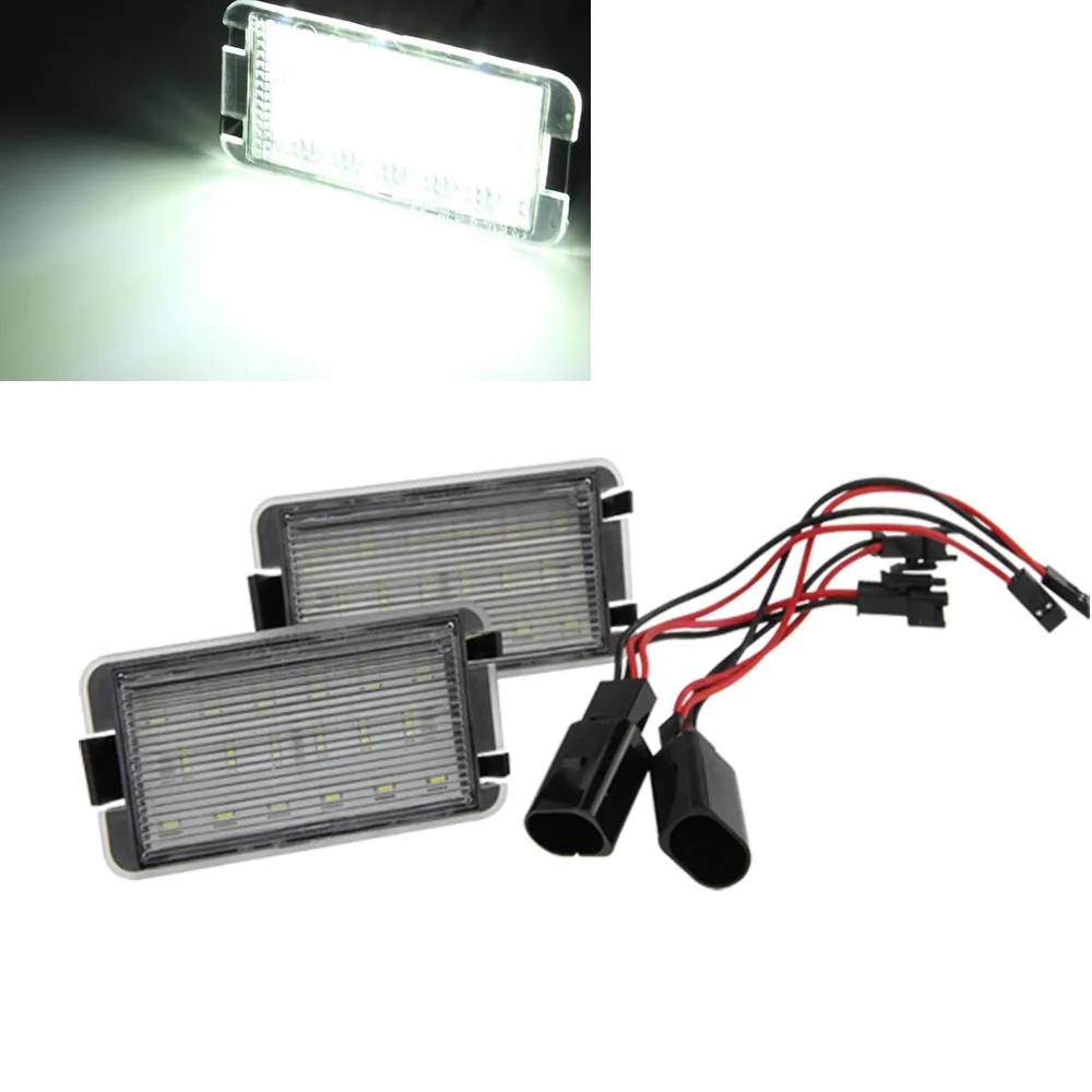 2Pcs LED License Number Plate Light Error Free Canbus For Seat Altea