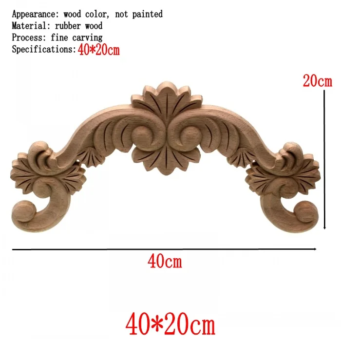RUNBAZEF резные деревянные аппликации мебель миниатюрная Статуэтка Винтаж Домашний Декор свадебные украшения, аксессуары для камина - Цвет: 40X20cm