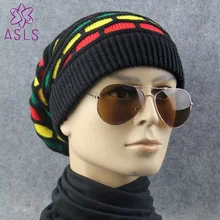 Модная мужская и женская уличная вязаная шерстяная шапка, сезон осень-зима, тренд, утолщенный Радужный сетчатый шарф, шапка, хороший подарок