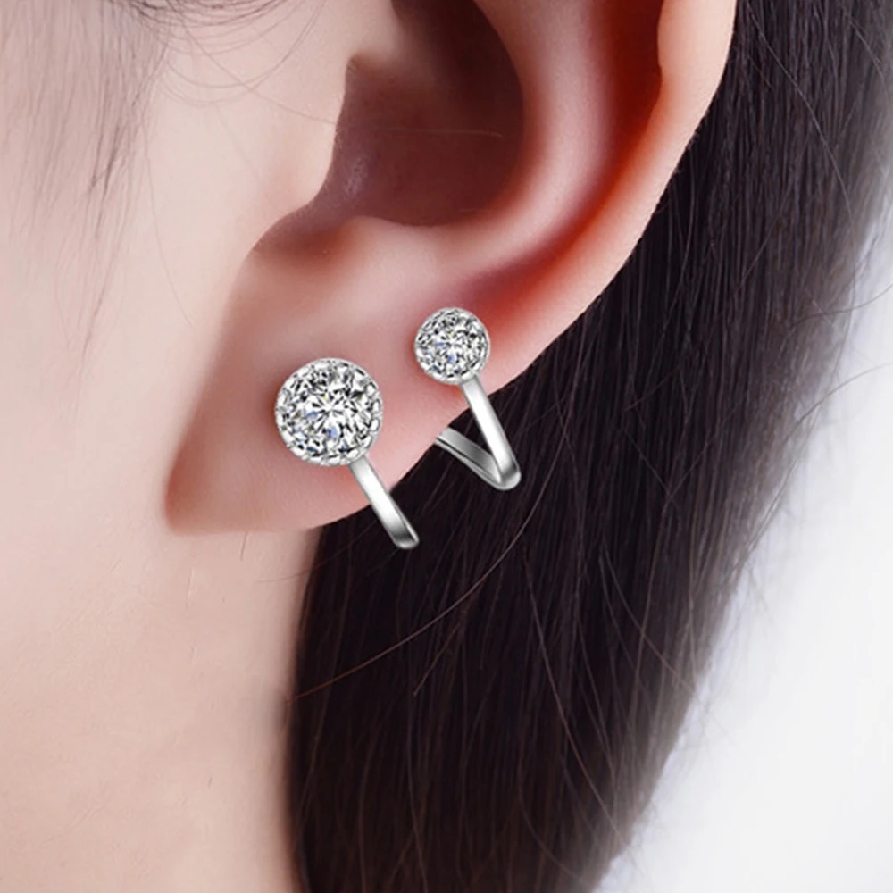 

Rhinestone Clip Earrings Women Fashion Jewelry Accessories Clip On Earrings Female Ear Cuff Decorations boucle d'oreille femme