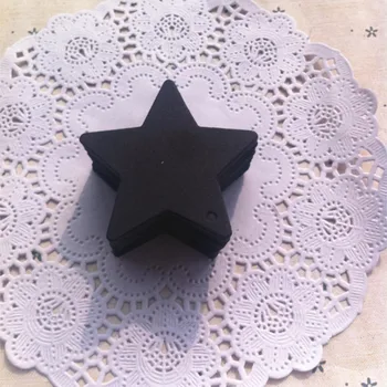 

100pcs Black Cardboard 6*6cm Blank Star Gift Tag For DIY Hang Price Labels Greeting Card Crafts