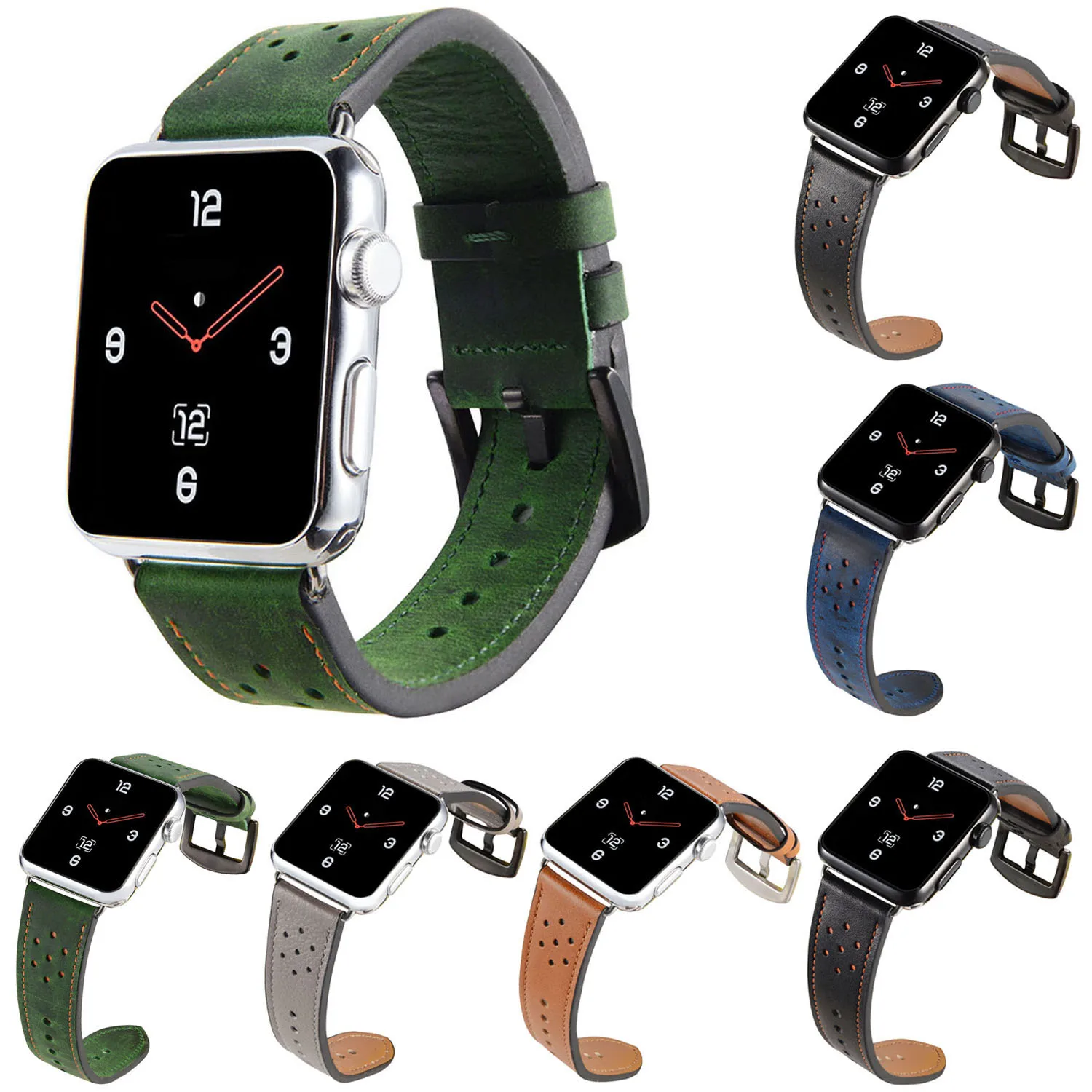 Элитная кожаный ремешок для наручных часов Apple Watch iWatch серии 4/3/2/1 группа 44 мм 40 42 38