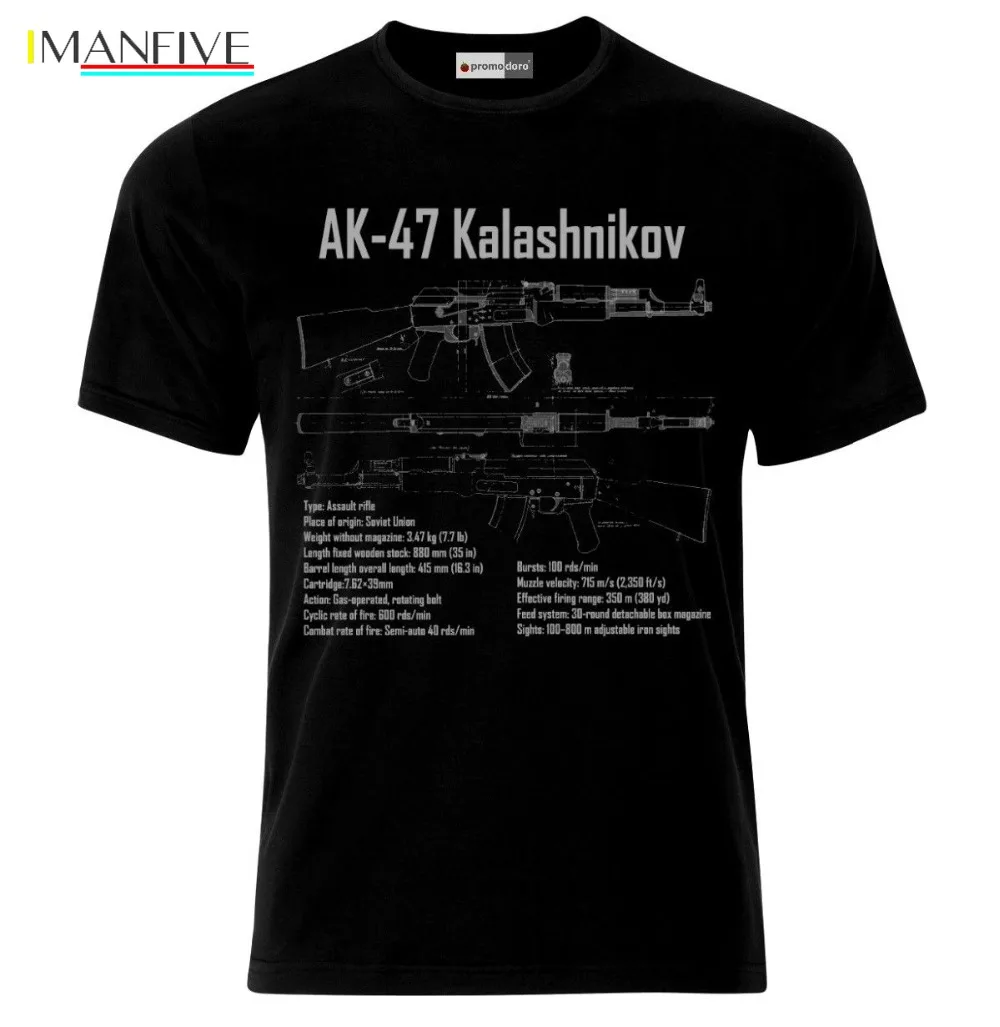 

New fashion men men AK-47 Kalashnikov Blueprint USSR Russia Russland Soviet Union T-Shirt