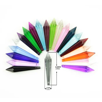 

200/lot 63mm Crystal Prisms Icicle Drops Hanging Pendants For Chandelier Parts Beads Curtain Accessories