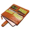 TAUREN-billetera para teléfono para mujer, 100% de cuero genuino, bolso largo de piel de vaca con cera de aceite, Tarjetero con compartimento para varias tarjetas, cartera de mano a la moda ► Foto 3/6