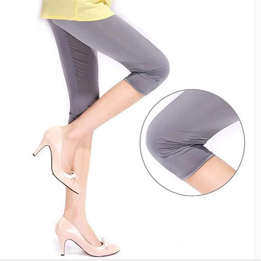 Summer 11 Candy Color Thin Women Ice Silk Leggings Korean Mid Waist