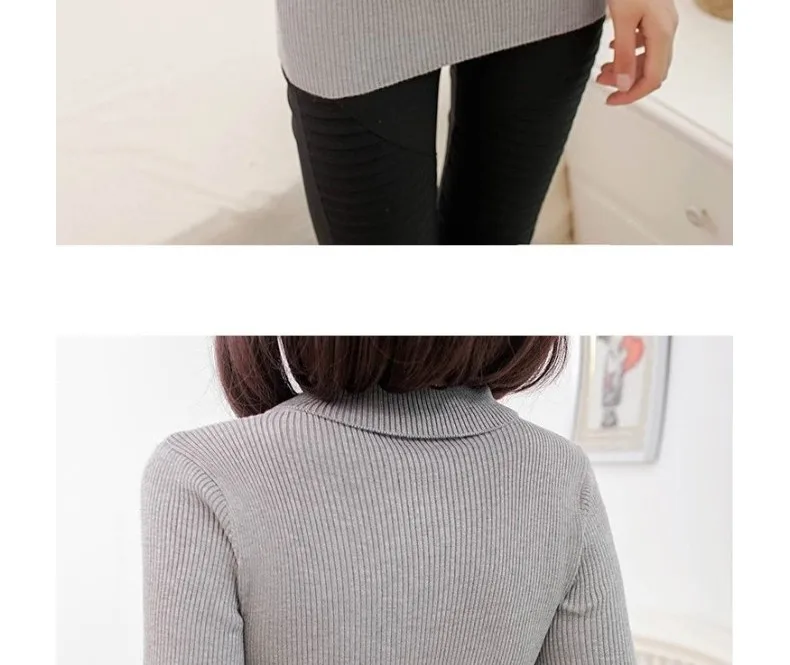 2017 women's slim medium-long turtleneck sweater thickening sweater knitting sweater pattern 50
