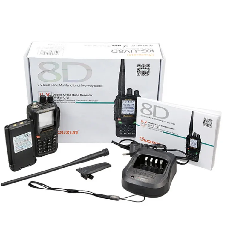 Rádio em Dois Original Novo Wouxun Vhf - Uhf 134-174 400-480mhz Cruz Repetição 999ch Sentidos 100% Kg-uv8d 7 Walkie-talkie