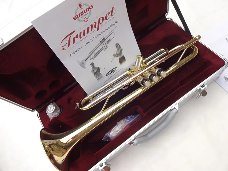 Suzuki Professional Trumpet Gold Lacquer and Silver Plated Brass