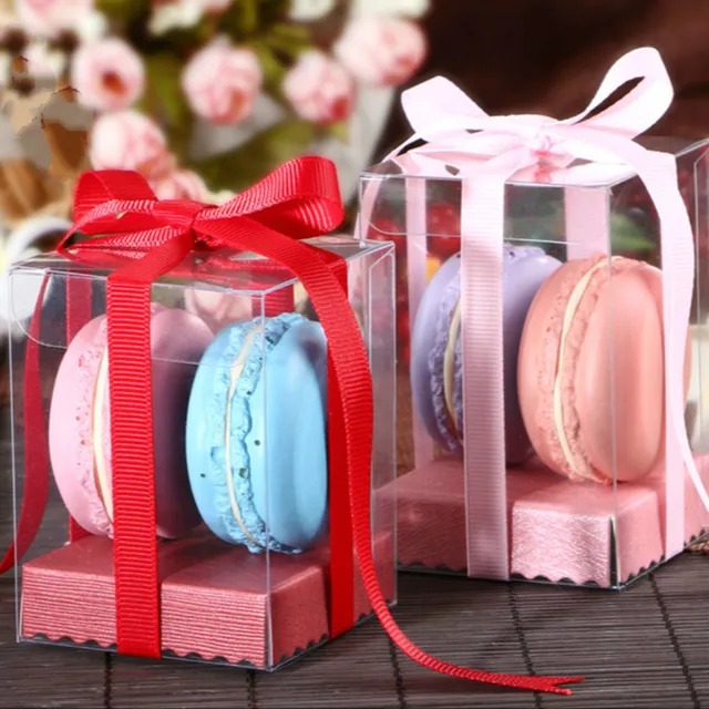 Clear Plastic Gift Box Multicolor Square Bottom Gift Packing Candy