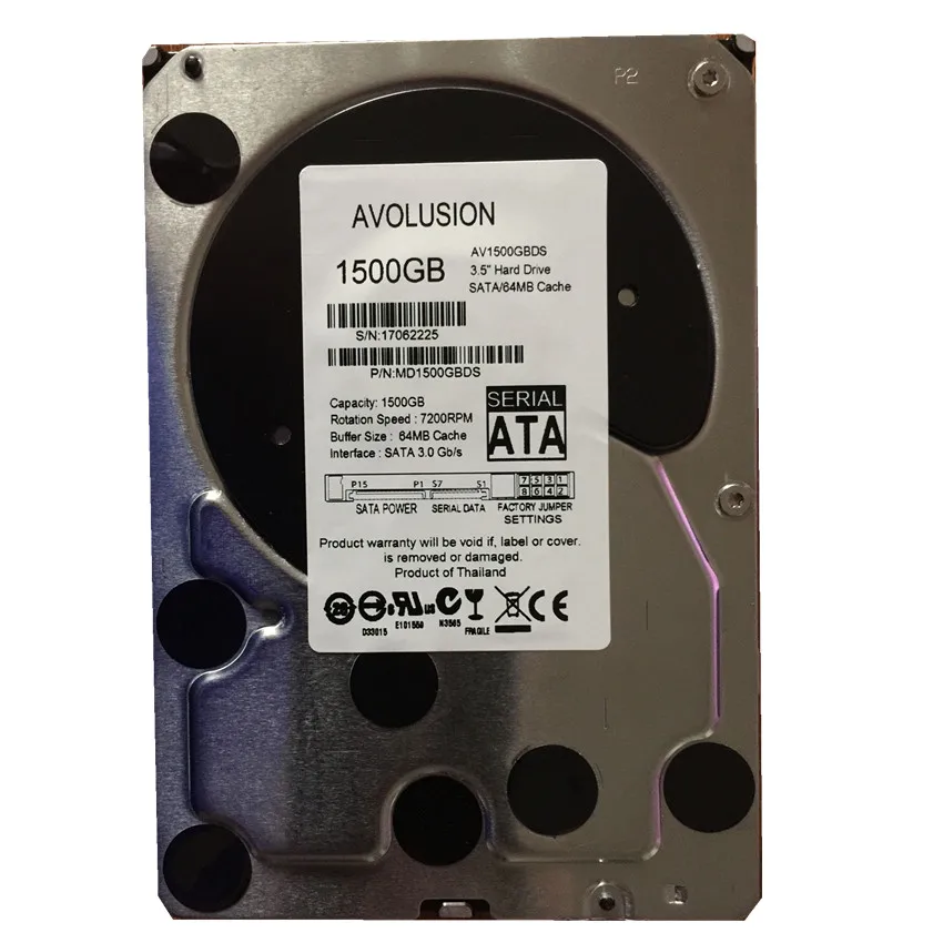 

1500GB SATA 3.5inch 7200RPM 64MB Cache Enterprise Grade Security CCTV Hard Drive Warranty for 1-year