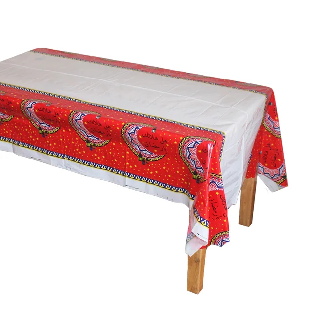 Disposable Plastic Table Cloths Eid Mubarak Ramadan Cover Disposable Plastic Table Cloths Eid Mubarak Ramadan Cover Tablecloth Waterproof For Moslem Ismdecoration 180