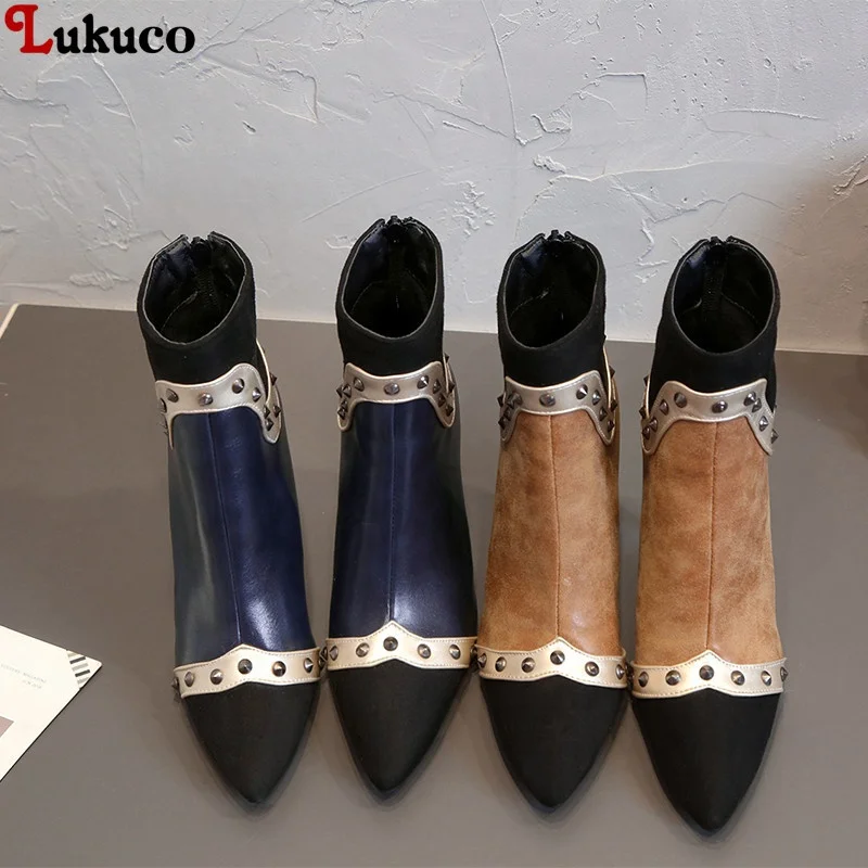 

Large Plus Size 34-48 Ankle Boots Women Thin High Heels Female Motorcycle Shoes Woman Short Boot Casual Ladies Footwear Pmups