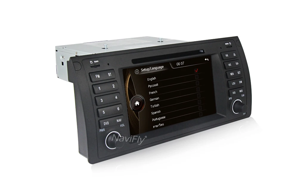 Clearance NaviFly Original UI 7" Car DVD multimedia player For BMW/E39 X5 E53 With Car GPS radio audio BT USB SD Canbus RDS MIC E39 13