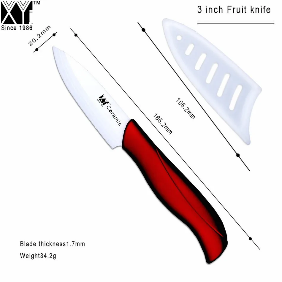 Керамический нож 3 дюйма для очистки овощей 4 дюйма Универсальный 5 дюймов нож для нарезки с белым лезвием+ красная ручка кухонные ножи набор из трех предметов