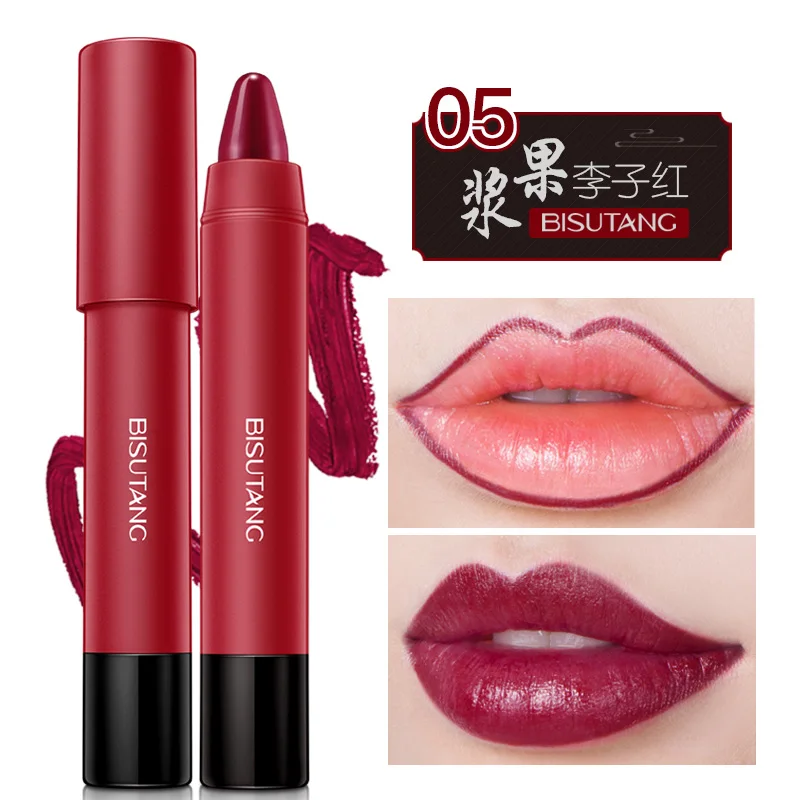 

BISUTANG 6 Colors Velvet Crayon Lipstick Lipstick Matte Non-stick Cup Non-marking Beauty Makeup Ins Sexy Red Lipstick