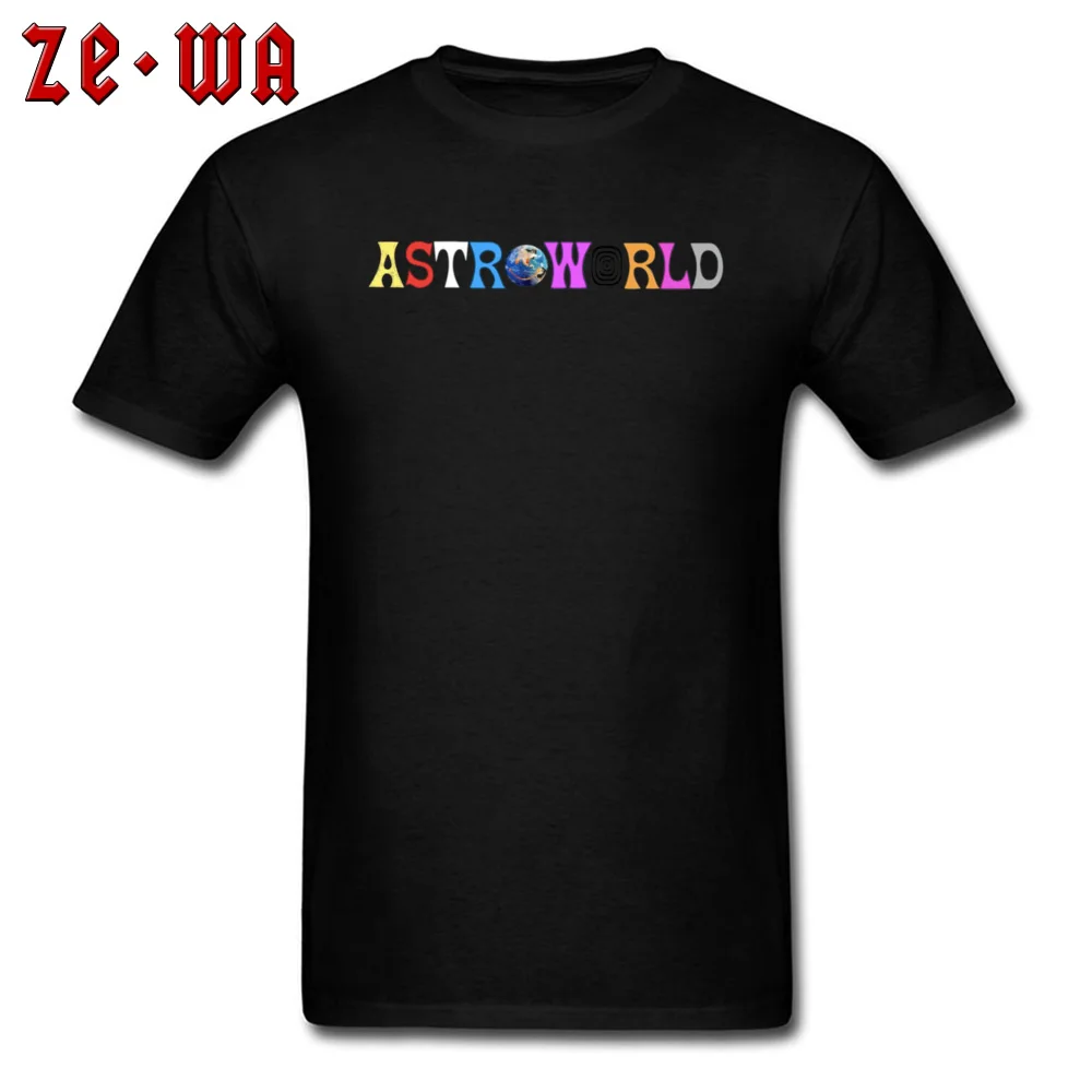 Astroworld logo -351 Tops & Tees Fitted Round Collar Design Short Sleeve 100% Cotton Male Top T-shirts Classic T-Shirt Astroworld logo -351 black